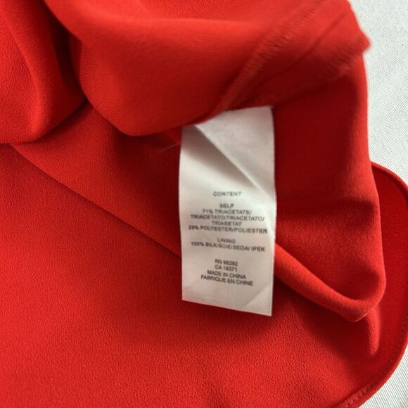 Tibi Long-Sleeve Crepe Mini Cocktail Dress Red Zipper Valentine sz 12 NWT $495 - Picture 7 of 16